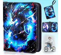 Cerkkapo Classeur Carte pour Pokemon,Album de 400 cartes à collectionner,AlbumCarte pour Pokémon,4 pochettes 50 pages PU étanche,Album de collection pour cartes