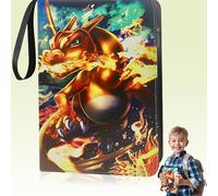 Cerkkapo Classeur Carte pour Pokemon,Album de 400 cartes à collectionner,AlbumCarte pour Pokémon,4 pochettes 50 pages,Classeur pour Pokemon,Porte cartes en PU étanche,Album de collection pour cartes