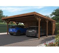 CARPORT BOIS 2 VOITURES AVEC ANNEXE 39M²