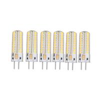 Cerlingwee 6 Pièces Ampoule LED GY6.35 7W AC DC12V 700Lm 72LED 360 Degrés Ampoule de Maïs Lumière du Jour et Blanche Chaude