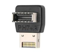 Cerlingwee Adaptateur de Type E, Carte Mère PC USB3.1 10G, Convertisseur d'angle de Braquage à 90 Degrés, Convertisseur D'en-tête de Carte Mère Interne à Angle Droit de Type E Mâle vers