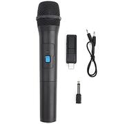 Cerlingwee Microphone sans Fil VHF Professionnel, Portatif en Plastique ABS, Récepteur USB avec Adaptateur, Câble de Connexion pour Chant et Voix, Noir