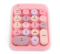 Cerlingwee Mini Clavier Numérique sans Fil 2,4 G, Clavier Numérique Vintage coloré à Capuchon Rond, Portable, étanche, 18 Touches, pour Les étudiants en comptabilité Financière, Bureau