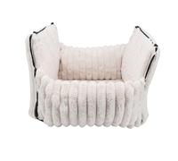 Cerlingwee Siège de Voiture Pliable et Portable pour Chien, Siège Arrière de Véhicule, Lit de Camp, Design Semi-fermé, Peluche Courte Lavable pour Chiens de Petite et Moyenne Taille