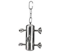 Cerlyiont Jouets d'oiseaux, parrottoys en Acier Inoxydable, Jouets à vis à vis, à mâcher Suspendu, pour Les Macaws, Gris Africain, carcarnets Seins conules Finches Budgie