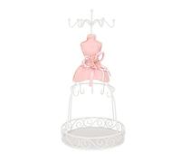 Cerlyiont Support de présentation bijoux mannequin princesse en résine - Portebijoux élégant pour boucles d'oreilles, colliers et bracelets - Décoration intérieure rose
