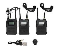 Cerlyiont YELANGU UHF Double Canal sans Fil Lavalier Un pour Deux Microphone pour Interview