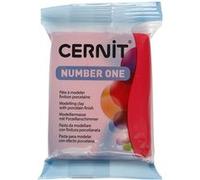 CERNIT CE0900056400C - Un Pain de Pâte Polymère Number one - Pâte à Modeler à Cuire - Couleur rouge - Bloc de 56 g