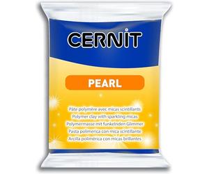 CERNIT CE0860056200C - Un Pain de Pâte Polymère PEARL - Pâte à Modeler à Cuire - Couleur Bleu - Bloc de 56 g