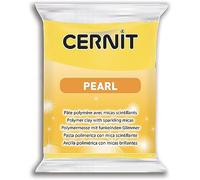 CERNIT CE0860056700C - Un Pain de Pâte Polymère PEARL - Pâte à Modeler à Cuire - Couleur Jaune - Bloc de 56 g
