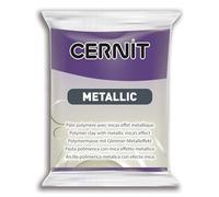 CERNIT CE0870056900C - Un Pain de Pâte Polymère Metallic - Pâte à Modeler à Cuire - Couleur violet - Bloc de 56 g