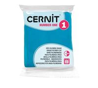 CERNIT CE0900056280C - Un Pain de Pâte Polymère Number one - Pâte à Modeler à Cuire - Couleur bleu turquoise - Bloc de 56 g