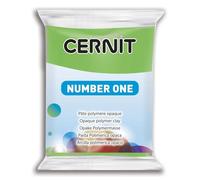 CERNIT CE0900056611C - Un Pain de Pâte Polymère Number one - Pâte à Modeler à Cuire - Couleur vert clair - Bloc de 56 g