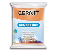 CERNIT CE0900056752C - Un Pain de Pâte Polymère Number one - Pâte à Modeler à Cuire - Couleur orange - Bloc de 56 g