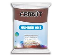 CERNIT CE0900056800C - Un Pain de Pâte Polymère Number one - Pâte à Modeler à Cuire - Couleur brun - Bloc de 56 g
