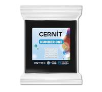 CERNIT CE0900250100C - Un Pain de Pâte Polymère Number one - Pâte à Modeler à Cuire - Couleur noir - Bloc de 250 g