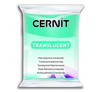 CERNIT CE0920056280C - Un Pain de Pâte Polymère Translucide - Pâte à Modeler à Cuire - Couleurbleu turquoise - Bloc de 56 g