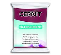 CERNIT CE0920056411C - Un Pain de Pâte Polymère Translucide - Pâte à Modeler à Cuire - Couleur Vin rouge - Bloc de 56 g