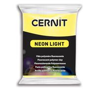 CERNIT CE0930056700C - Un Pain de Pâte Polymère Neon Light - Pâte à Modeler à Cuire - Couleur jaune - Bloc de 56 g