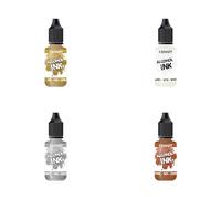 CERNIT CE2020050AMZC- Un lot de 4 encres à base d'alcool opaque - Flacons 20 ml : Or, Blanc, Argent et Cuivre