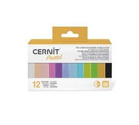 Cernit Pâte polymère CEASS002C - Assortiment 12 pains 25 g, couleurs pastels