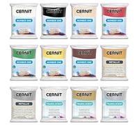 CERNIT - Un Pack de 12 Pains de Pâte Polymère, Couleurs de Noël - Pâte à Modeler à cuire N°1 - 12 Couleurs Différentes - Blocs de 56g - CE0900012K03C