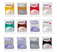 CERNITCE0900012K03C - Un Pack de 12 Pains de Pâte Polymère, Couleurs de Noël - Pâte à Modeler à cuire N°1 - 12 Couleurs Différentes - Blocs de 56g - DIY, Adultes, créations pâte à modeler