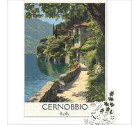 Cernobbio Lake Como Puzzles 1000 pièces | Améliorez vos souvenirs séjournez chez vous passez le temps collection d'artistes beauxarts 50x75cm
