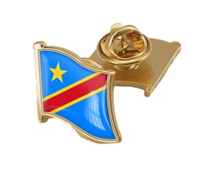 Cernomal Broche De Drapeau National De La République Démocratique Du Congo - Bijoux Fantaisie Avec Colle En Cristal - Badges Pour Hommes Et Femmes, Vêtements, Sacs, Chapeaux, Fête Pat