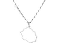 Cernomal Collier avec Pendentif Carte De L'Île De La Réunion De France - Chaîne Creuse Tendance avec Chaîne De Clavicule, Fête d'anniversaire, Bijoux De Couleur Unie Faits À La Mai
