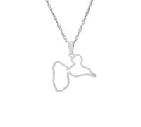 Cernomal Collier Pendentif Carte De Guadeloupe - Charme Creux De Couleur Unie Géographie De L'État Pays Ville Cravates, Chaîne De Vague d'eau Bijoux Cadeau d'anniversaire d'halloween P