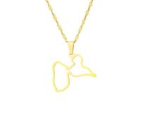 Cernomal Collier Pendentif Carte De Guadeloupe - Charme Creux De Couleur Unie Géographie D'État Pays Ville Cravates, Chaîne De Vague d'eau Bijoux Cadeau d'anniversaire d'halloween pour