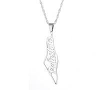 Cernomal Colliers avec Pendentif Carte De Palestine - Breloques Géométriques De Drapeau De Mode, Lettres Patriotiques Évidées, Chaîne De Clavicule, pour Femmes Et Hommes, Cadeau D'A