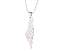 Cernomal Colliers avec Pendentif Carte du Drapeau De La Palestine - Hommes Et Femmes, Motif Sergé, Charme Ethnique, Pays Hip-Hop, Ras du Cou, Bijoux Cadeaux, Chaîne De Clavicule, Chaî