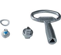 Serrure triangle mâle 7mm chromée + clé IP5-6 pour coffret vega D et univers (FZ502)