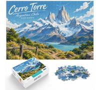 Cerro Torre Mountain Puzzle À Motif 1000pcs (70x50cm) pour Passionnés | Pour un loisir d'hiver sans écran : ce puzzle 1000 pièces pour adultes associe idée cadeau et passion du puzzle.