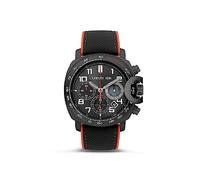 Cerruti 1881 CIWGO2206805 Positano Montre chronographe en silicone noir et orange, Noir , Sangle