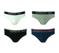 Cerruti 1881 Lot de 4 slips confort et qualité premium Cooper - S Gris, Blanc, Bleu, Noir
