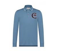 Cerruti 1881 Polo liseret manches longues uni Nobile Bleu Denim Homme S