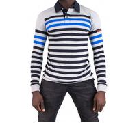Cerruti 1881 Polo manches longues rayures Campania Gris Homme M