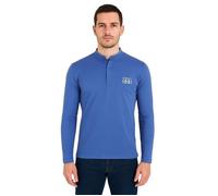 Cerruti 1881 Polo manches longues uni Firenza Bleu Denim Homme S