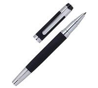 Cerruti 1881 Stylo à bille « Thames » noir | Stylo d'écriture en acier inoxydable dans un corps noir | Mine noire | Coffret cadeau
