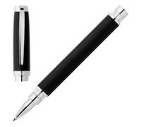 Cerruti 1881 Stylo roller Myth Black, stylo d'écriture avec corps noir, mine noire, coffret cadeau élégant (Chrome)