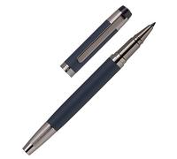 Cerruti 1881 Stylo roller « ThAMES » bleu marine, en acier inoxydable dans un corps bleu, mine noire, boîte cadeau