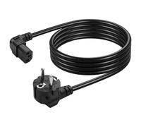 CERRXIAN 5FT CEE 7/7 à IEC320 C13 Cordon d'alimentation européen Schuko, 3pin 18AWG 10A / 250V Angle Droit stecker à 90 degrés IEC 320 C13, Cordon d'alimentation AC Standard (UP)