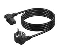 CERRXIAN 5FT CEE 7/7 à IEC320 C13 Cordon d'alimentation européen Schuko, 3pin 18AWG 10A / 250V Angle Droit stecker à 90 degrés IEC 320 C13, Cordon d'alimentation AC Standard (Left)