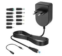 CERRXIAN Adaptateur Secteur Universel 36W 3V 4.5V 5V 6V 7.5V 9V 12V Réglable, AC/DC Chargeur à Commutation Universel 3A(Max), avec 12 Embouts Adaptables Sélectionnables et Port USB 5V 2.1A