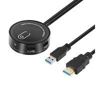 CERRXIAN Boîtier de réinitialisation de l'alimentation pour ordinateur, bouton d'alimentation pour PC, bouton marche/arrêt + réinitialisation + deux ports USB + audio TRRS 3,5 mm + type C (USB 3.0)