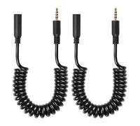 CERRXIAN Câble audio 2,5 mm TRRS 4 pôles mâle vers femelle stéréo audio auxiliaire cordon enroulé pour caméscope, appareil photo, télécommande d'appareil photo, casque (M to F)