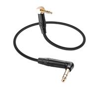 CERRXIAN Câble audio stéréo TRS coudé 3,5 mm vers prise stéréo TRS coudée 6,35 mm 0,3 m/1 ft Câble de raccordement stéréo court avec aspect cuir pour guitare électrique, table de mixage et